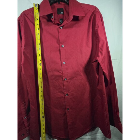 Mens J Ferrar L Red Slim Button up shirt Large 16 - 16 1/2 34-35 - Picture 3 of 3